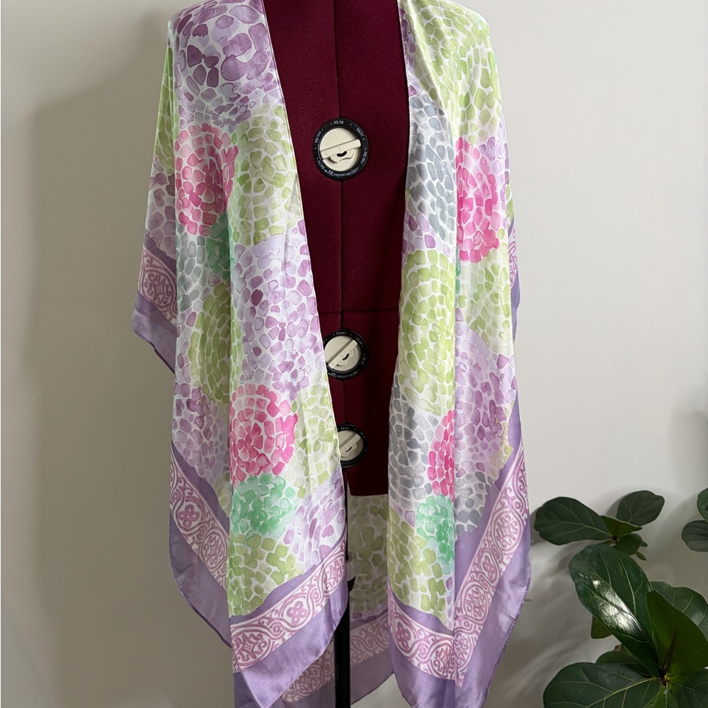 Kimono satin Pastel Floral Lightweight